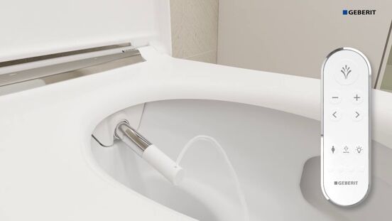 Geberit Aquaclean Sela douche toilet glanzend wit randloos