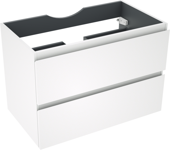 Linie Lado meuble sous-vasque suspendu 80 x 46 cm blanc mat 2 tiroirs