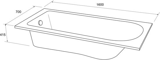 Luca Varess Rosala baignoire encastrable mono 160 x 70 cm acrylique blanc mat