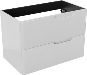 Linie Curvo zwevende wastafelonderkast 80 x 46 cm glanzend wit 2 lades