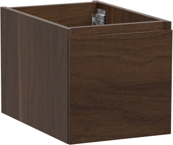 Storke Edge zwevende wastafelonderkast 35 x 52 cm notelaar 1 lade