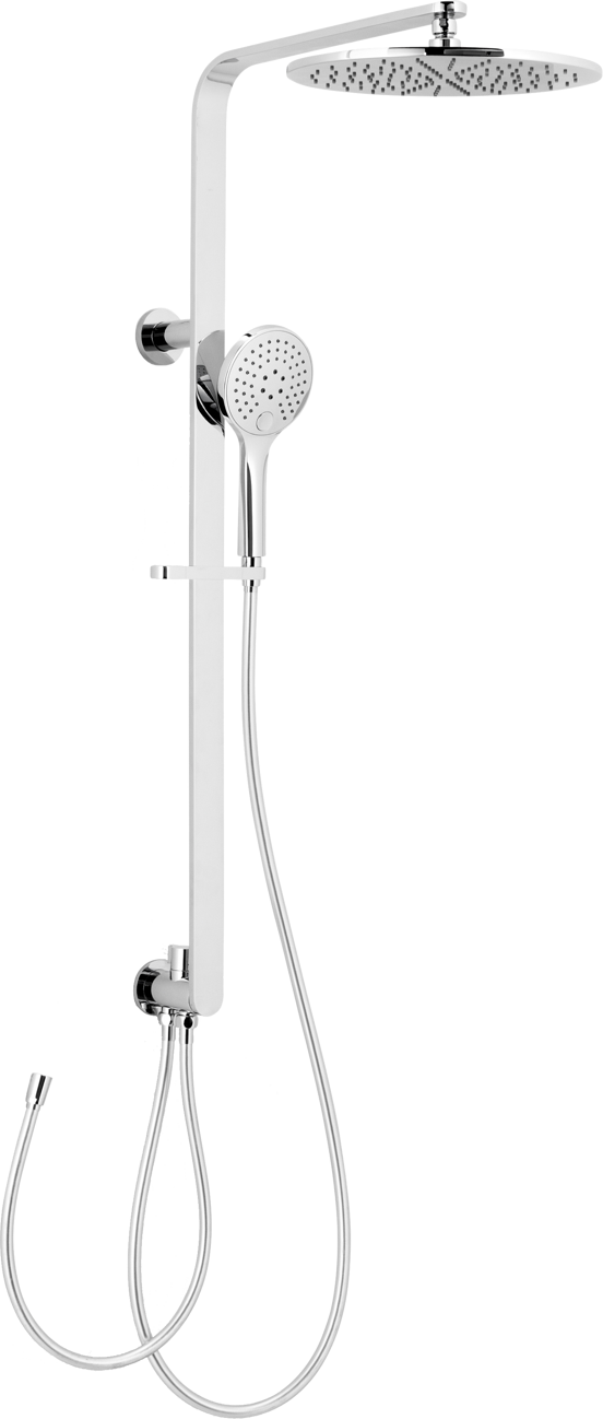 Blaufoss Versa Round Duschsystem: Chrom glänzend (Ohne Duscharmatur)
