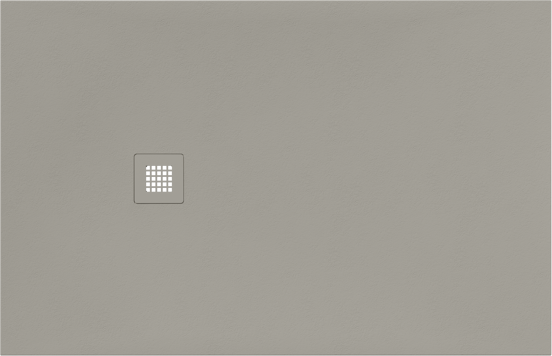 Luca Varess Classy douchebak 140 x 90 cm composietmarmer  mat lichtgrijs rock structuur