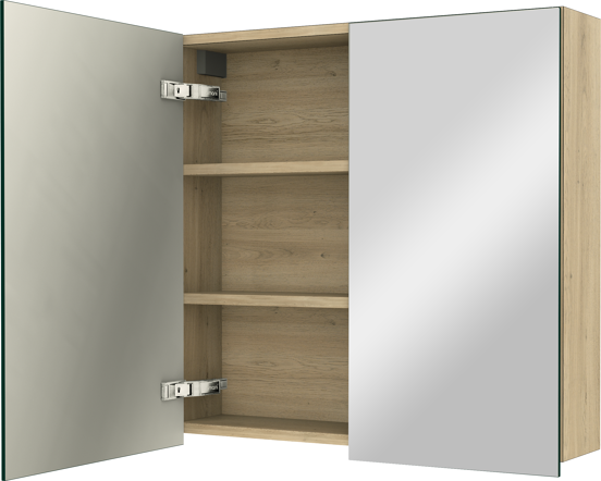 Balmani Lucida Spiegelschrank Bad: 75 x 72 cm, Eiche verwittert