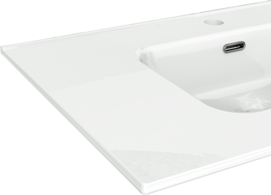 Linie Baro plan simple porcelaine blanc brllant 80 x 46 cm