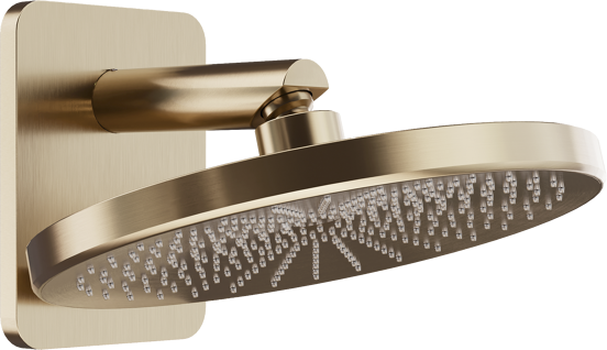 Blaufoss Onos 250 Tête de douche rond 25 cm avec bras de douche support mural brushed champagne gold