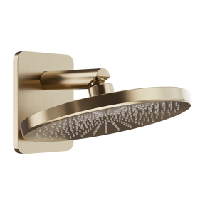 Blaufoss Onos 250 Duschkopf 25 cm, Wandmontage, mit Brausearm, Brushed Champagne Gold