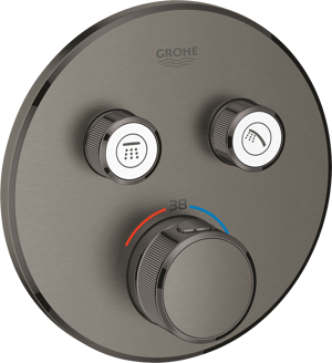 Grohe Grohtherm SmartControl Round thermostat de douche encastré 2 fonctions Brushed Hard Graphite
