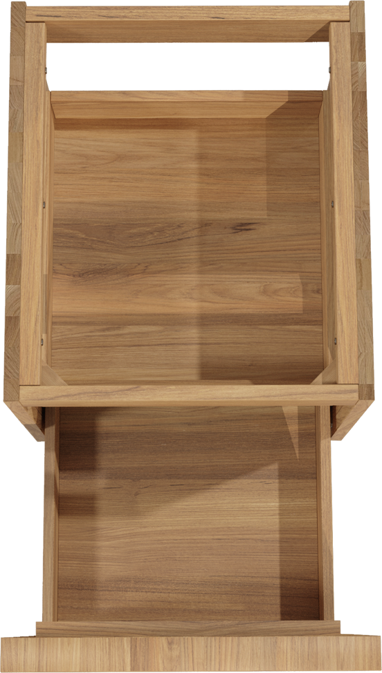 Balmani Forma zwevende wastafelonderkast 45 x 55 cm teakhout 2 lades vert. sym. groef
