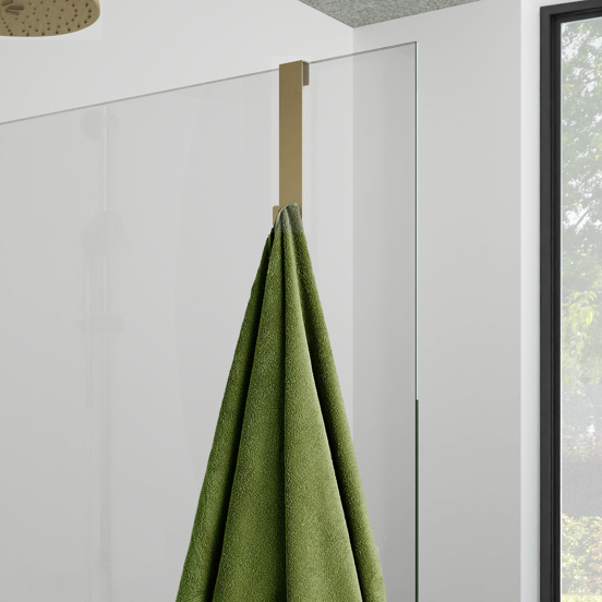 Blaufoss Gulio douchehouder met dubbele haak Brushed Champagne Gold