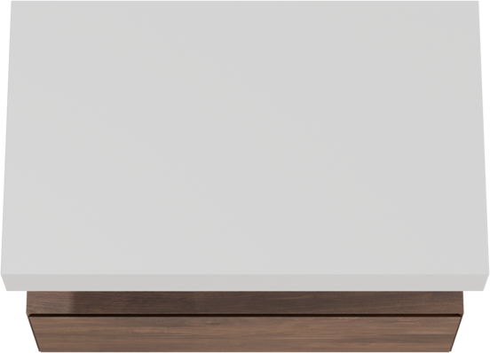 Balmani Mitra Elements meuble salle de bains suspendu 90 x 55 cm noyer américain avec Modus tablette simple en solid surface blanc mat