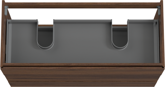 Storke Edge staande wastafelonderkast 120 x 52 cm notenhout 3 lades