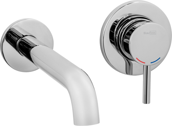 Blaufoss Round robinet de lavabo encastré chrome brillant incl élément intégré
