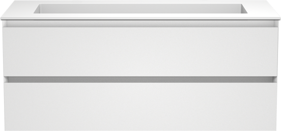 Balmani Mitra meuble salle de bains suspendu 120 x 55 cm blanc mat avec Tablo Stretto lavabo simple pour 2 trous de robinet en solid surface blanc mat