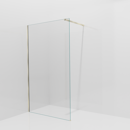 Balmani Modular douche à l'italienne: 120 x 200 cm, Verre transparent, avec coating, Profil Brushed Champagne Gold