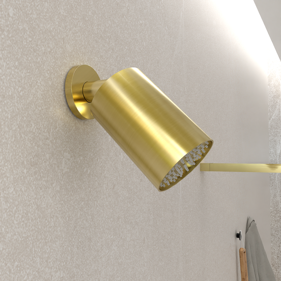 Blaufoss Luxor 90 Duschkopf Rund, 14 x 9 cm, Wandmontage, Brushed Gold