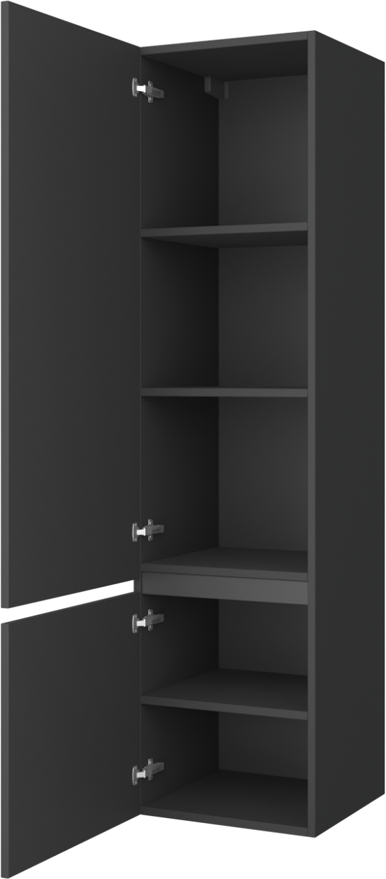 Balmani Lucida zwevende badkamerkast links mat zwart 45 x 35 x 169 cm