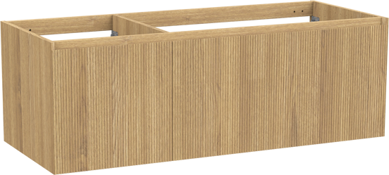 Balmani Fila zwevende wastafelonderkast 135 x 55 cm asymmetrisch rechts fineer natuur eik 4 lades