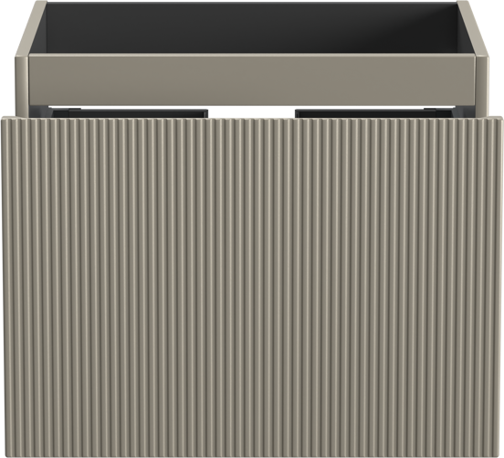 Storke Ribs meuble sous-vasque suspendu 65 x 52 cm soie grise 2 tiroirs