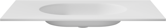 Balmani Tablo Oval enkele wastafel mat witte Solid Surface 90 x 55 cm