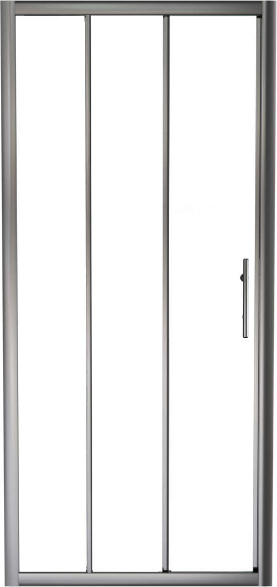 Linie Cadiz driedelige douche schuifdeur 90 cm x 190 cm Helder glas geborsteld chroom profiel