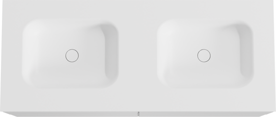 Balmani Mitra meuble salle de bains suspendu 135 x 55 cm blanc mat avec Tablo Arcato double vasque en solid surface blanc mat