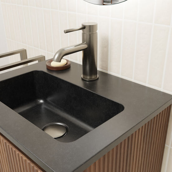 Blaufoss Round EcoStart robinet de lavabo standard CoolMetal brossé