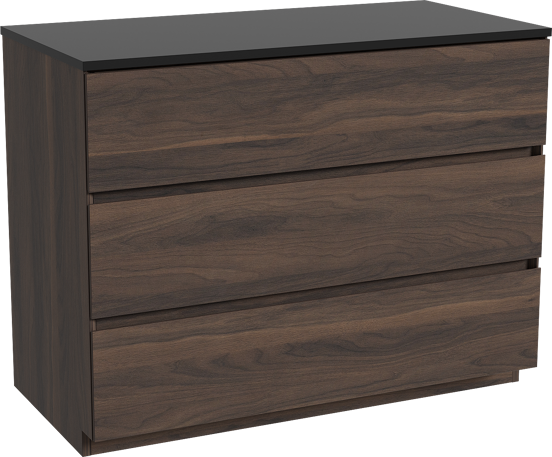 Storke Edge staand badkamermeubel 105 x 52 cm notelaar met Panton enkel tablet in gepoedercoate mdf mat zwart