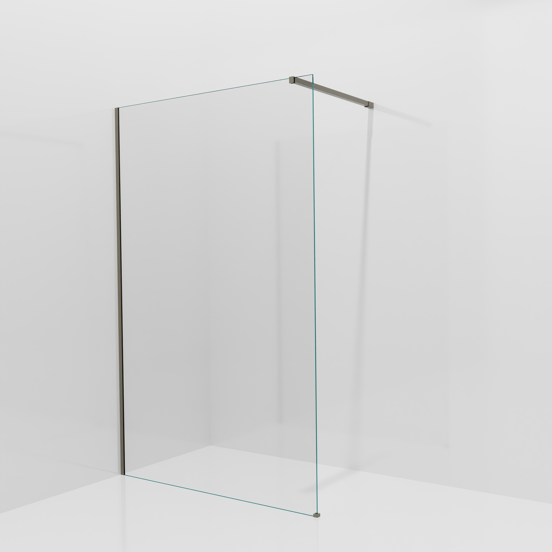 Balmani Modular Walk-In Dusche: 130 x 200 cm, Klarglas, inklusive Coating, Profil Stein Grau