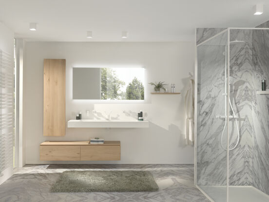 Balmani Mitra Elements zwevende wastafelonderkast 150 x 50 cm naturel eiken 2 lades
