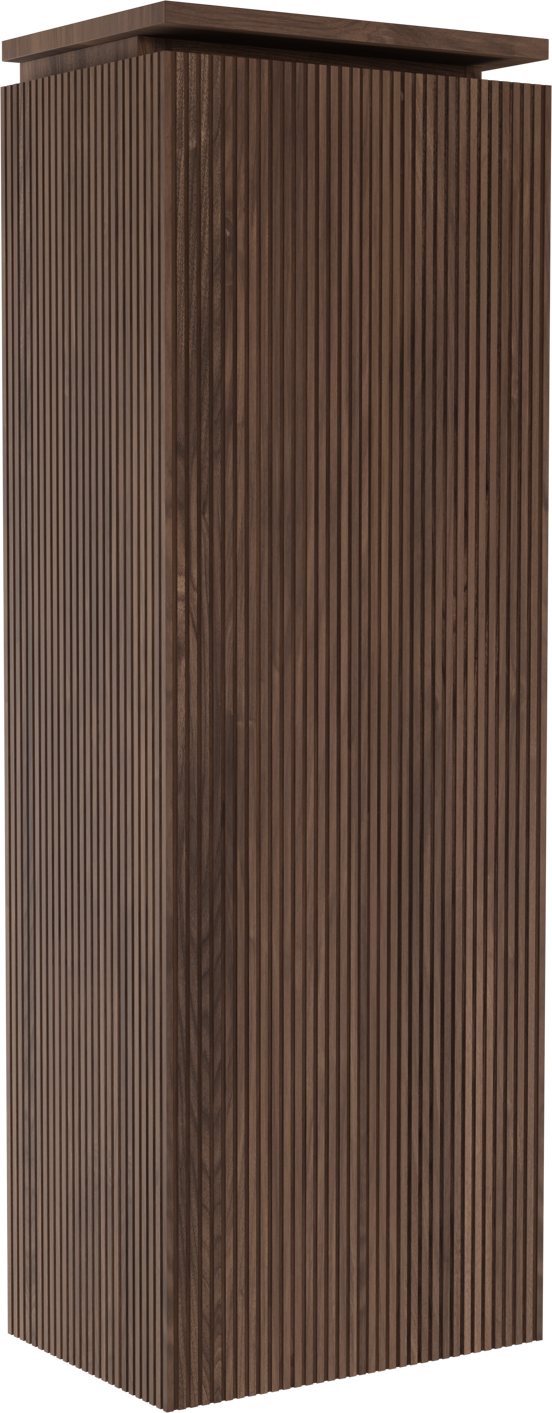 Balmani Eclips zwevende kolomkast links Amerikaans notenhout 44 x 32 x 130 cm vert. sym. groef