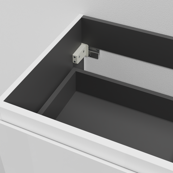 Linie Lado meuble sous-lavabo suspendu 100 x 46 cm blanc mat 2 tiroirs