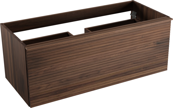 Balmani Forma meuble sous-vasque suspendu nervure horizontale 120 x 55 cm noyer Américain 2 tiroirs
