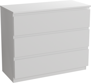 Linie Lado staand badkamermeubel 100 x 46 cm mat wit met Lado enkel of dubbel tablet in composietmarmer mat wit