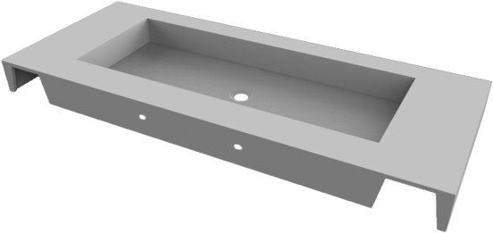 Balmani Modus plan simple pour 2 trous de robinet mat Solid Surface 150 x 55 cm