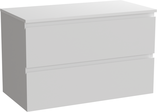 Linie Lado meuble salle de bains suspendu 90 x 46 cm blanc brillant avec Lado tablette simple en marbre composite blanc mat