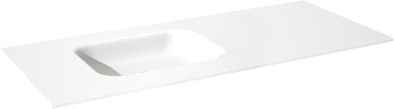 Balmani Tablo Arcato asymmetrisch linkse wastafel matte Solid Surface 135 x 55 cm, afvoerplug niet inbegrepen