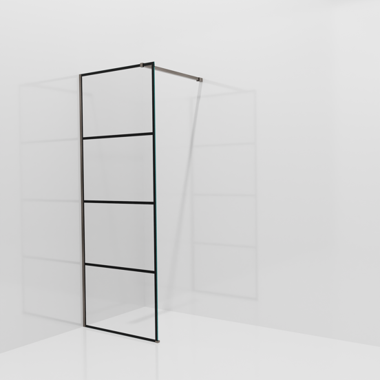 Balmani Modular inloopdouche: 80 x 200 cm, Lined met coating, Brushed GunMetal profielen