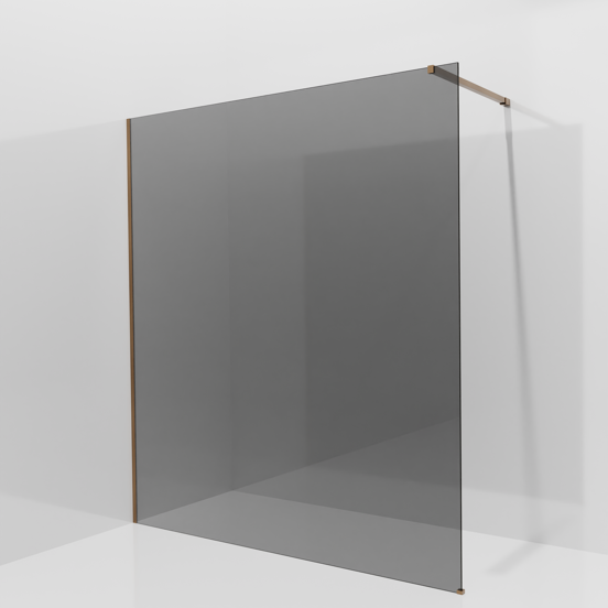 Balmani Modular inloopdouche: 180 x 200 cm, Rookglas, Brushed Rosegold profielen