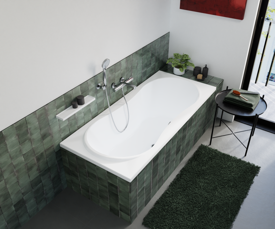 Luca Varess Trasime baignoire encastrable simple 170 x 80 cm acrylique blanc mat