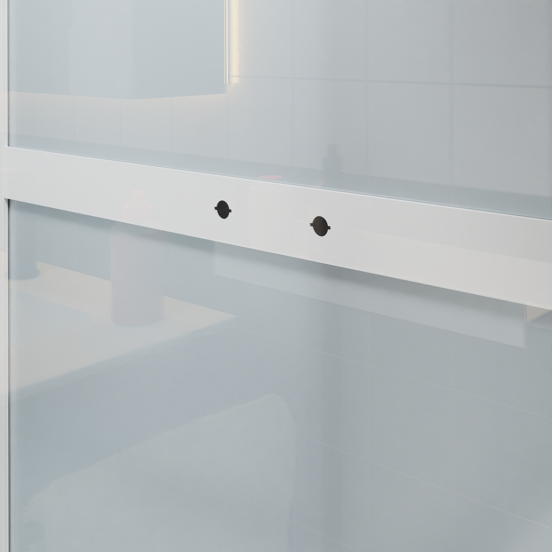 Luca Varess Talan cabine de douche quart de rond avec portes coulissantes 90 x 90 cm verre transparent profil chrome mat