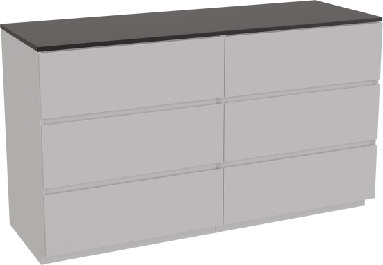 Storke Edge staand badkamermeubel 150 x 52 cm glanzend wit met Panton enkel of dubbel tablet in gepoedercoate mdf mat zwart