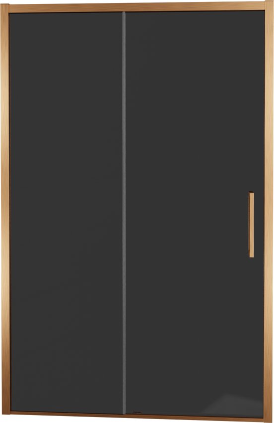 Balmani Senses Design Dusche Schiebetür, umkehrbar, 140 cm x 210 cm, Rauchglas, Profil Brushed Rosegold, inklusive Coating