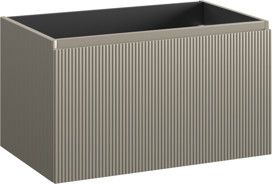 Storke Ribs meuble sous-vasque suspendu 85 x 52 cm soie grise 2 tiroirs