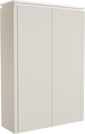 Balmani Eclips hängender Hochschrank Sandbeige 90 x 32 x 130 cm, Vert. Sym. Rippe