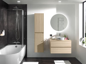 Luca Varess Solid Badewannenaufsatz: 80 cm, Klarglas, Chrom Profil