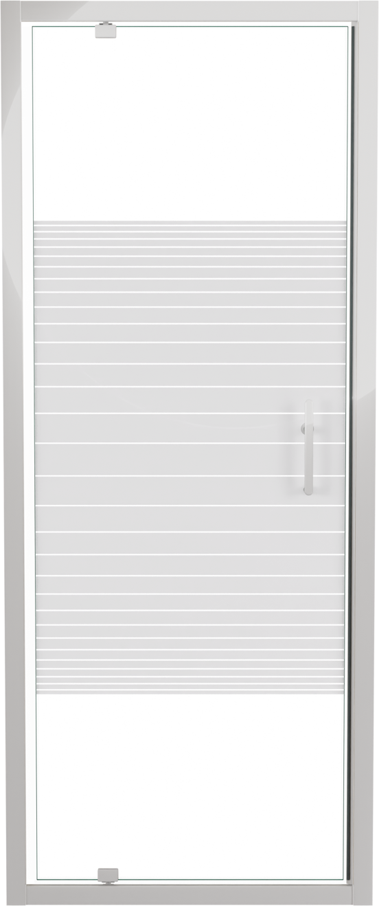 SanyOne Anton douche draaideur 80 cm x 190 cm Gestreept glas glanzend witte profiel