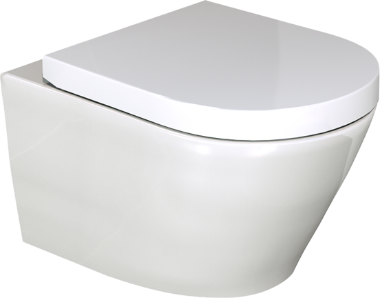 Luca Varess Calibro hangtoilet glanzend wit met spoelrand, inclusief isolatieset