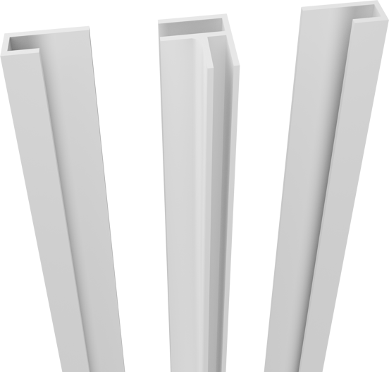 Linie Plato set hoekprofiel + zijprofielen voor douchewandbekleding 260 cm mat wit