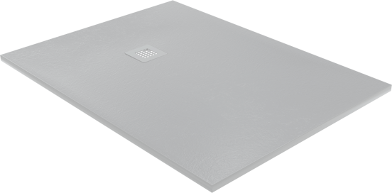 Balmani Vega douchebak 120 x 90 cm composietmarmer lichtgrijs leisteenstructuur